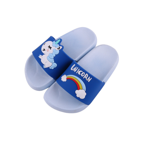 Light blue rubber Leena comfy slides for boys