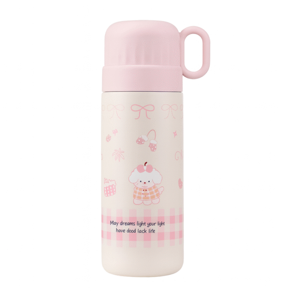 Blush & Noir Ribbon Flask – 500ml WHITE