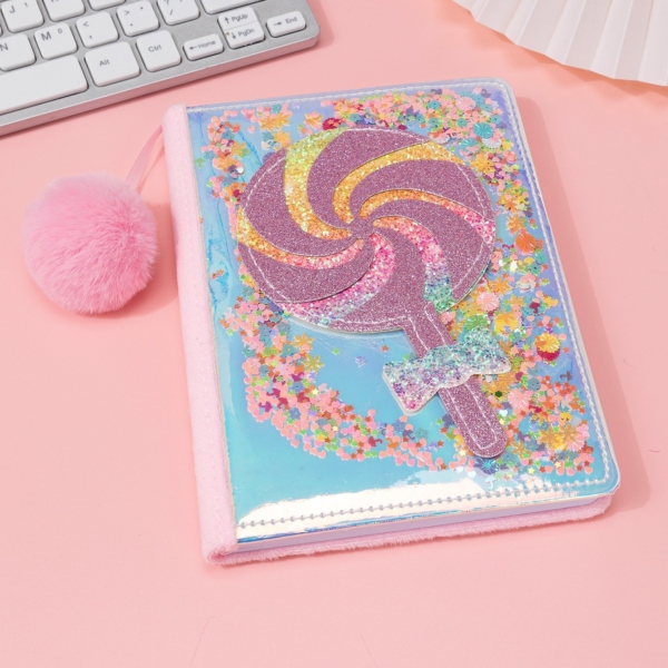 ✨ Lollipop Sparkle Plush Journal – A5 Size ✨