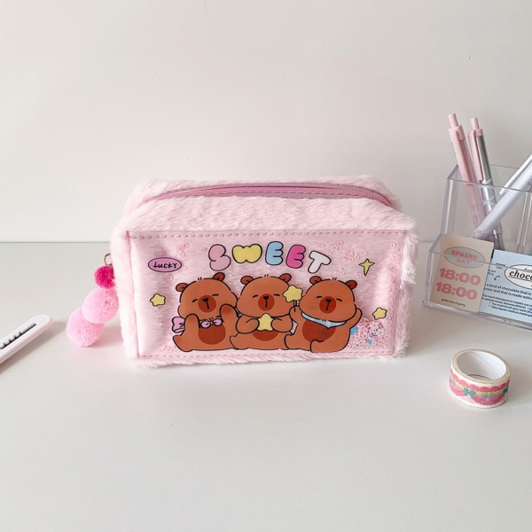 ✨ Lucky Bear Plush Pencil Case